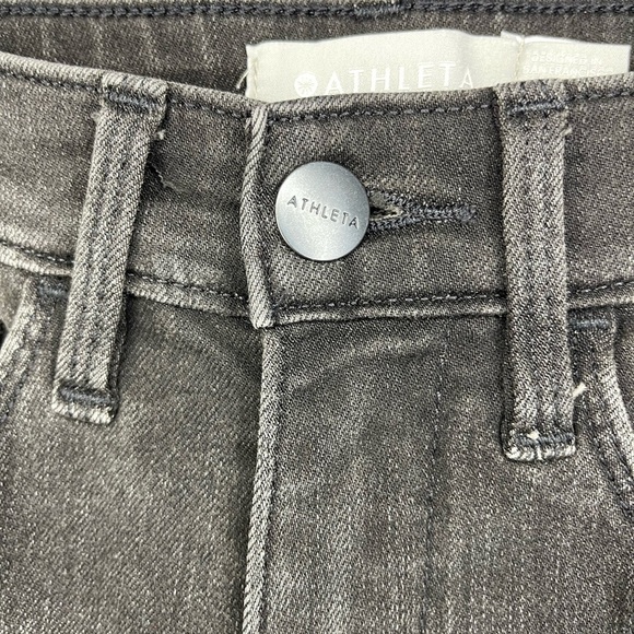 Athleta Carbon Black Sculptek Jeans Skinny Metallic Denim Sz 6 Stretch Fitted - Picture 5 of 13
